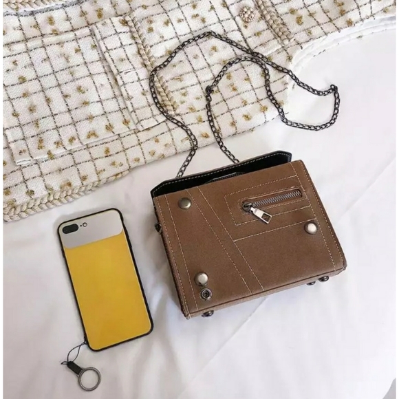 🧡IN STOCK 🧡Brown Square Flap Mini Handbag - Picture 5 of 8